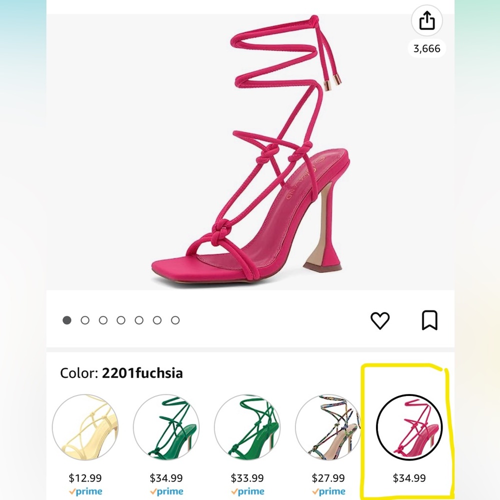 Pink Tie Up Heels